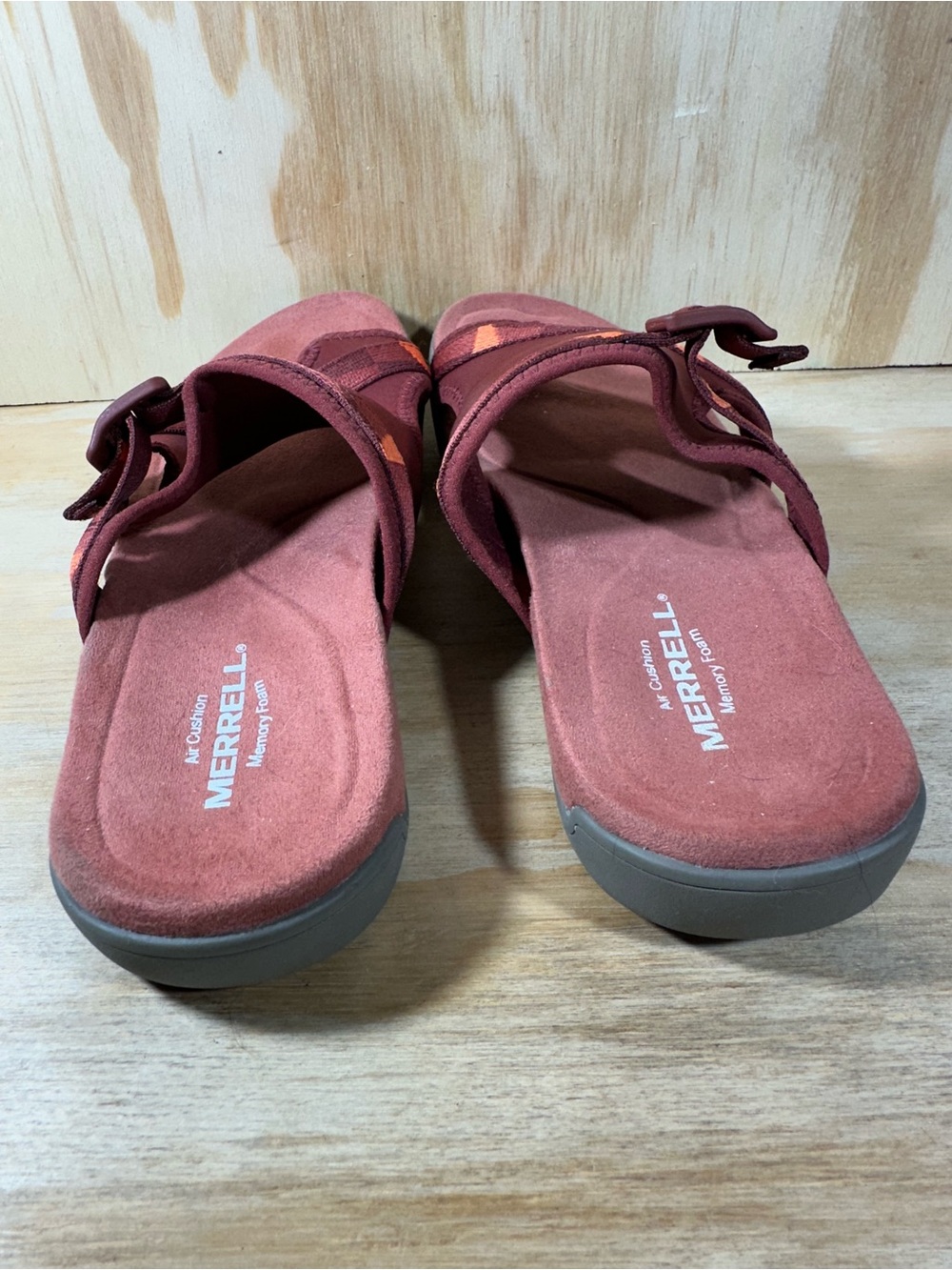 Merrell  Rust-Red Slide Sandals with Orange Accents Women’s Size 9 - Picture 5 of 8